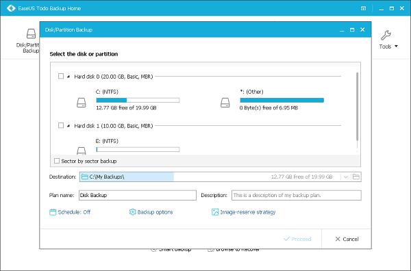 easeus todo backup support